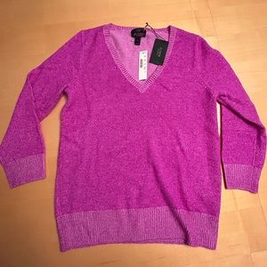 Brand new 100% cashmere J. Crew, V neck sweater. Size S, light purple/pink color